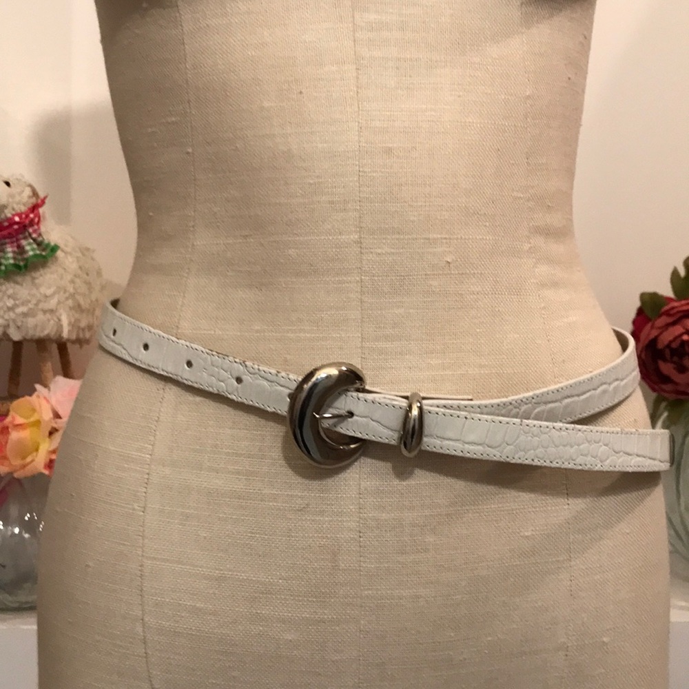 White Leather Belt